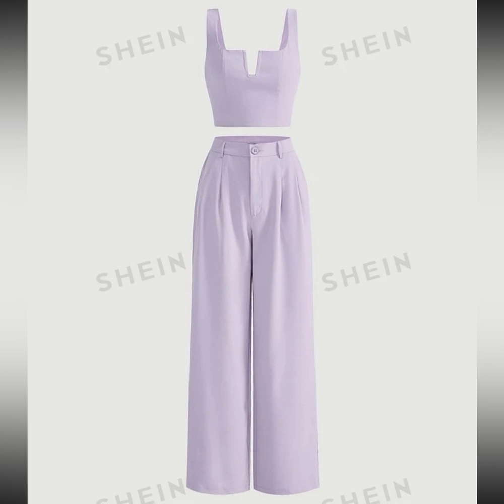 Lavender two piece co-ord pant set